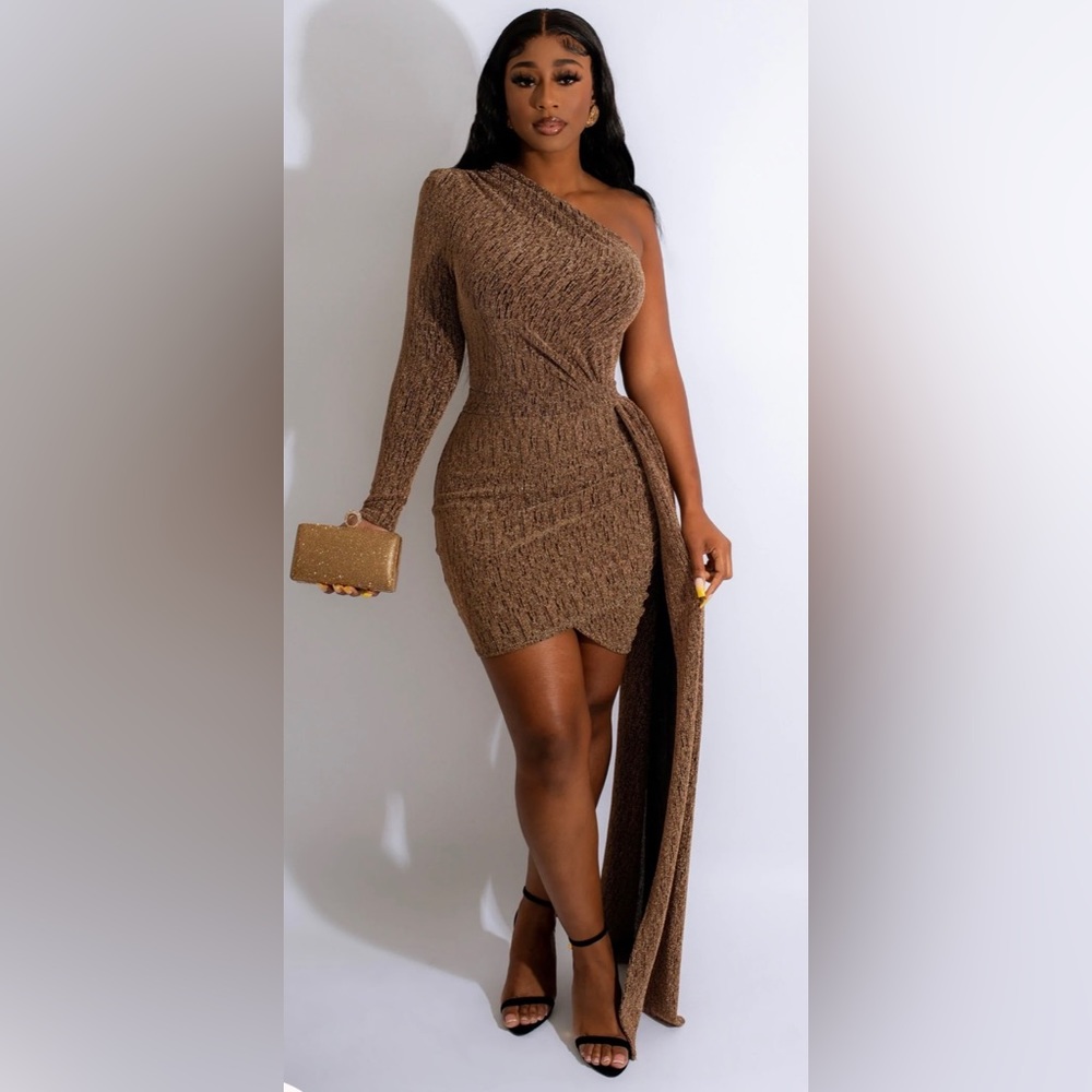 Gold glitter event dress